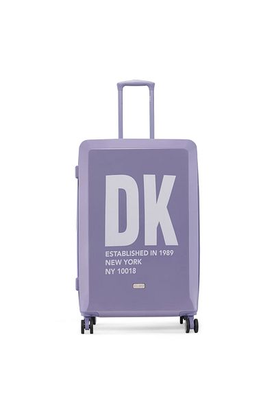 Dkny حقيبة سفر جريئة صلبة بأربع عجلات دوارة، مصنوعة من مادة ABS+PC مع قفل TSA