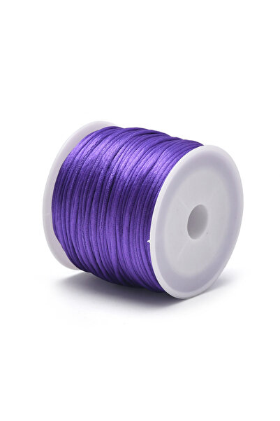 Choice حبل من النايلون بنمط ذيل الفأر من الساتان، أرجواني داكن، 1.5 مم، بطول ...