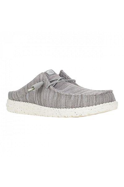 HEY DUDE 43103 Wally Slip Stretch Sox Light Gray Men's Slippers