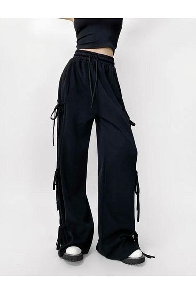 DEEFWEAR Y2K Ribbon Detail Knitted Trousers Tracksuit