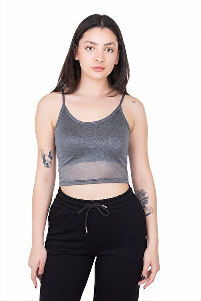 Looksense Жіночий кроп-топ з блискітками 04007