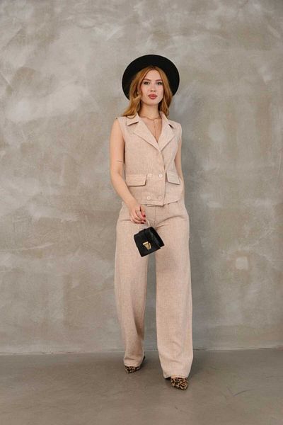 stcococix since 1990 Linen Mango Two-Piece Suit Trousers Vest