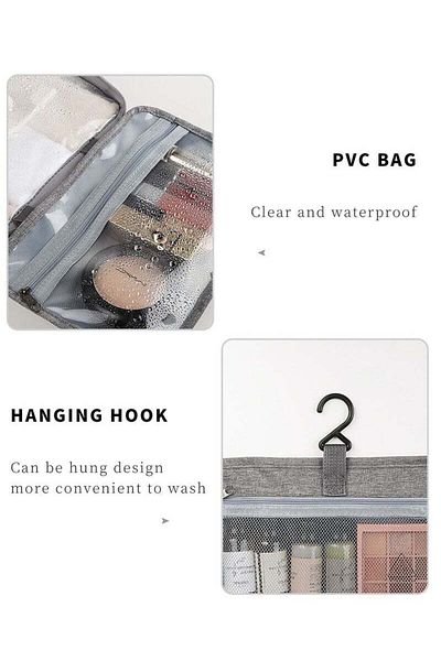 COOYA Toiletry Bag Travel Cosmetic Bag with Hanging Hook Unisex Water-resistant Organizer for Makeup