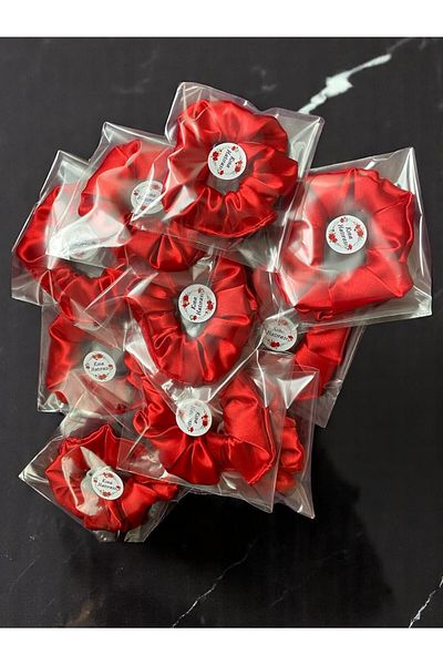 KINACIKIZ 100-Piece Satin Red Buckle Henna-Bride Set Henna Souvenir Sticker Single Bag Red