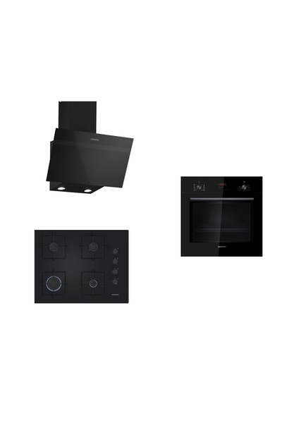 Siemens Siyah 3 Lü Ankastre Set 168 ( HB012FBB1T - EO7C6PP30O - LC63KPJ60T (6...
