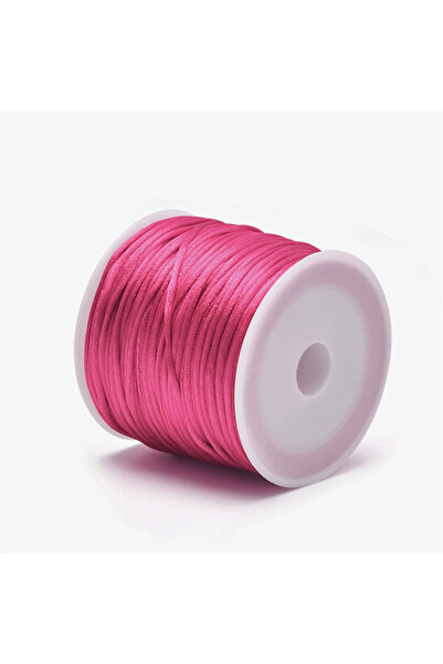 Choice 1.5 مم 22 متراً حبل ذيل فأر من الساتان الوردي بطول 1.5 مم من النايلون ...
