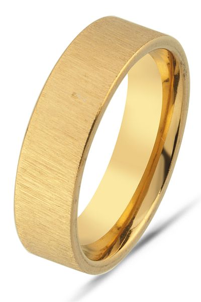 Takı Dükkanı 6mm Brushed Matte Plain Women Men Steel Wedding Band Ring Cl46