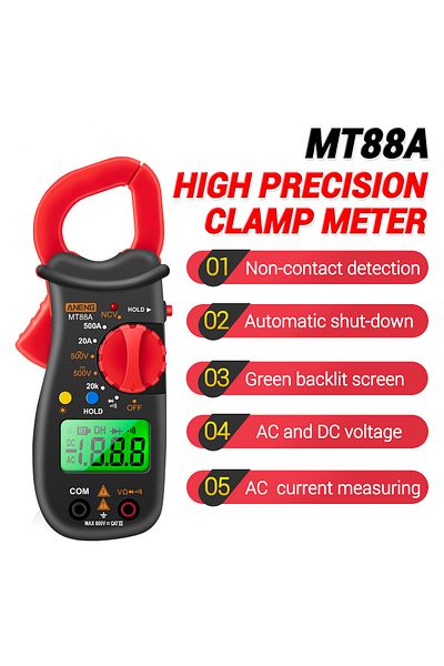 Generic Clamp Meter Multimeter LCD Digital Universal 1999 Counts Auto Handheld DC/AC Voltage Voltmeter 500A