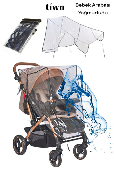 Tiwn معطف واق من المطر لعربة الأطفال القياسية مقاوم للماء