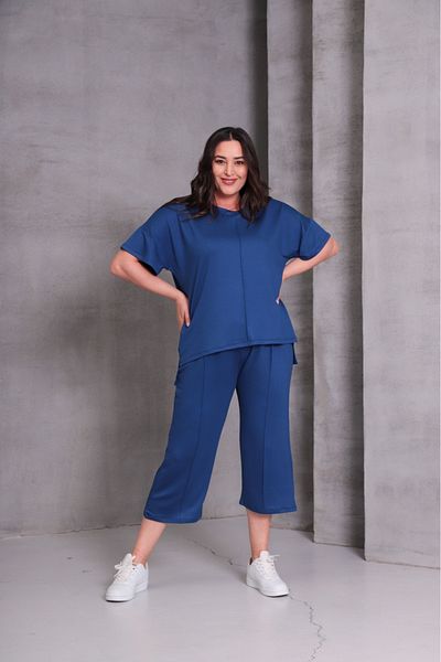 Esina Women's Tracksuit Set - Crystal Fabric Capri Length