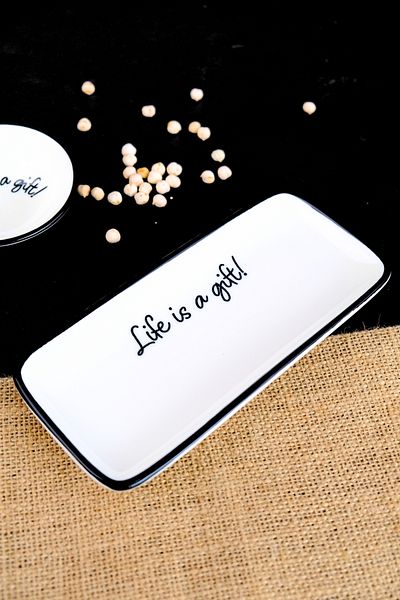 tabakevi Plate House Porcelain Motto Gift Boat Plate Single 22X10X1Cm