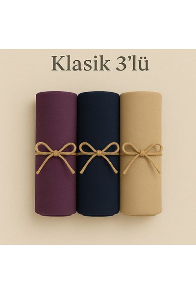 mim eşarp Χτενισμένο Βαμβακερό Σάλι Classic Σετ 3 τεμ