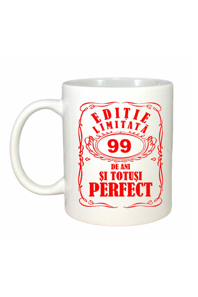OEM Cană albă personalizată, ediție limitată 99 de ani, Inovatix®. 330 ml