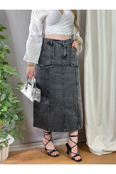 SOLİS MODA Women's Plus Size Denim Effect