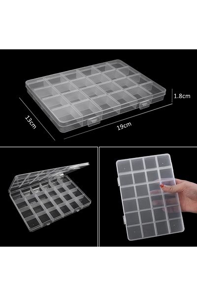 Choice 19x13x1.8cm Transparent Plastic Storage Jewelry Box Compartment Adjustable Container For Beads Earri