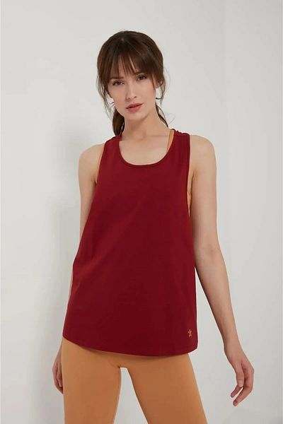 QUHOX Women's Oversize Back Detailed Athlete Athlete Claret Red