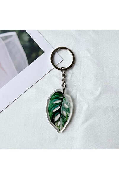 Choice 10 محاكاة أكريليك نبات أخضر أنيق جميل سلسلة مفاتيح ورقة مفتاح حلقة قلا...