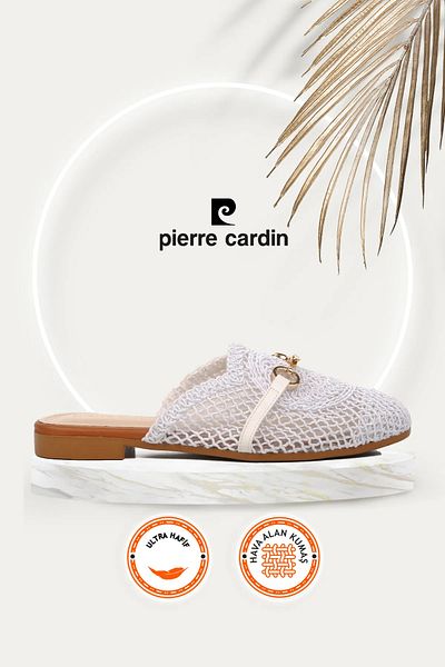 Pierre Cardin شبشب صيفي محبوك خفيف الوزن ومريح ومغلق من الأمام