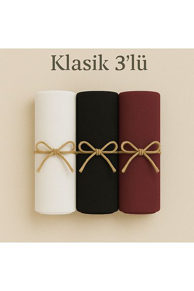 mim eşarp Χτενισμένο Βαμβακερό Σάλι Classic Σετ 3 τεμ