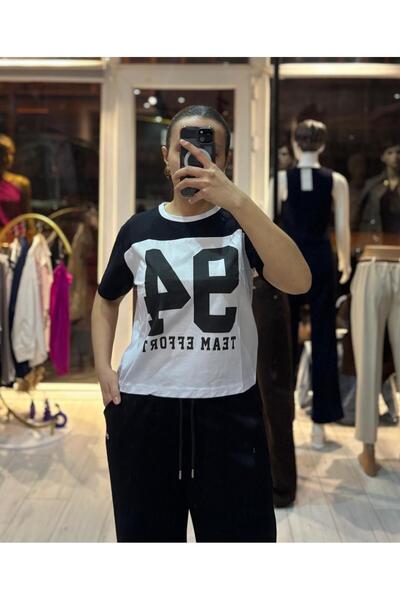 TRENDBUTİK T-Shirt Yazı Baskı Detaylı