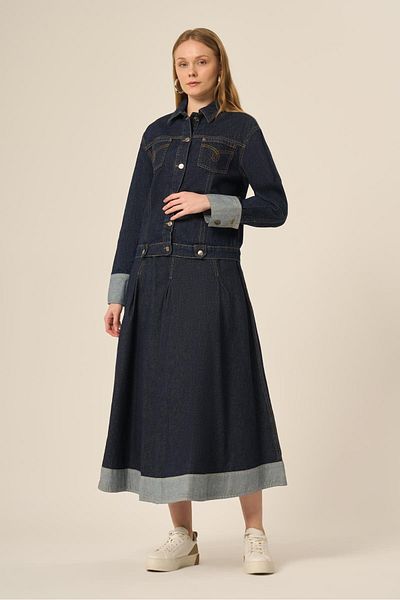 FTZ WOMEN Set fustă denim pentru femei Albastru 31127