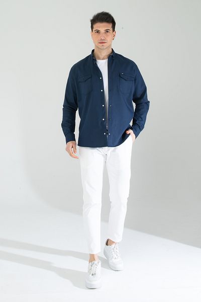 Artı1 Slim Fit Slim Fit pamut farmer ing sötétkék