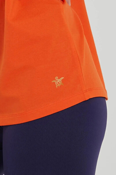 QUHOX Women's Oversize Back Detailed Athlete Tank Top Orange