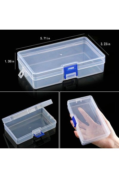 Choice 14.5x8.2x3.5cm Transparent Plastic Storage Jewelry Box Compartment Adjustable Container For Beads Ea