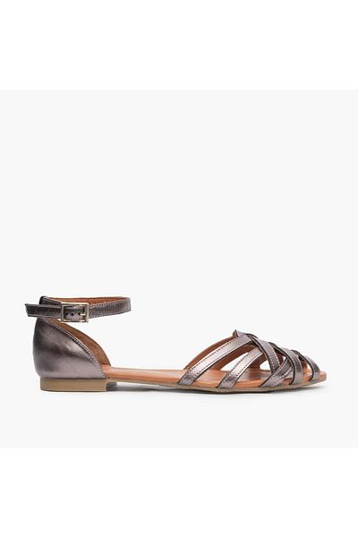 CUCA Casual Women's Sandals - Genuine Leather and Cross Detail