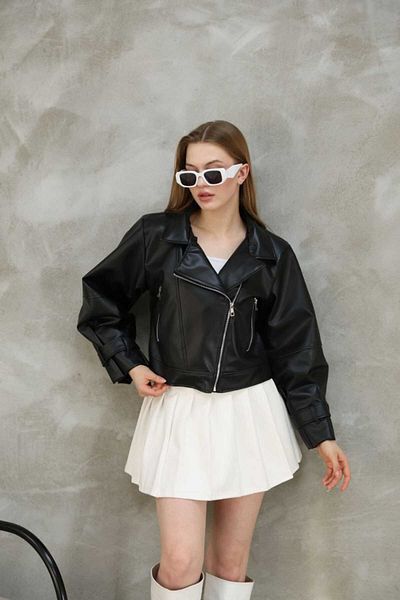 stcococix since 1990 Women's Clothing New Year Oversize Balloon Sleeve Burgundy Leather Jacket