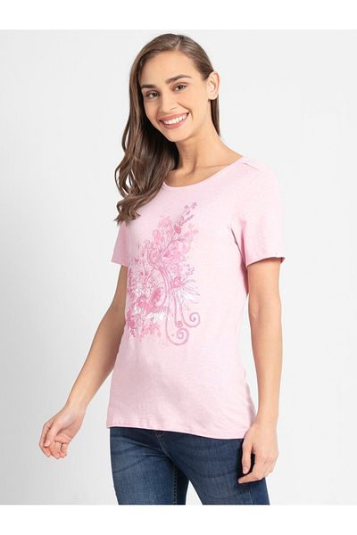 JOCKEY Athleisure-Womens BU-Graphic T Shirt 1361-0103-Pink Lady Mel
