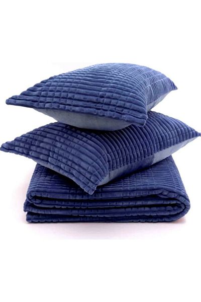 Valery Home Modern 3 Piece Single Blanket Set - Navy Blue