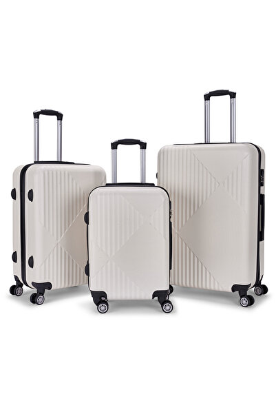 LİMRA Limra Travel Bags, 3-Piece Hardside Luggage Set, Modern Design, Beige