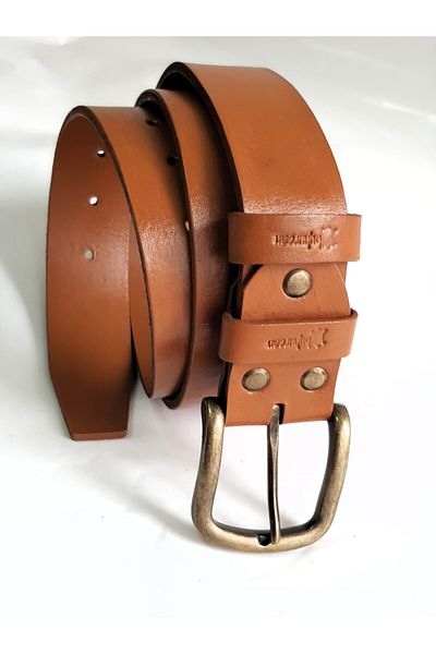 aysefe Handcrafted Khakiiki Vaketa Leather Belt