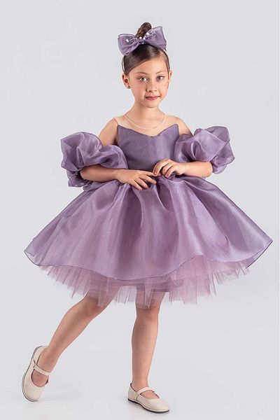 vestitino Girl's Evening Dress Princess Model Fluffy
