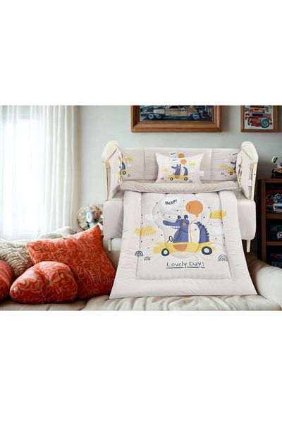 smart home Baby Bed Sheet Set, Bumper Sheet Set of 5 with Natural Cotton Filling