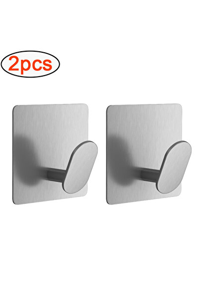 Choice فضي - قطعتان من 4/1 قطعة من خطافات رداء الحمام المصنوعة من الفولاذ الم...