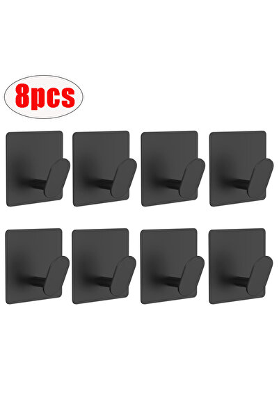 Choice Black-8pcs 4/1pcs Stainless Steel Bathroom Robe Hooks Adhesive Wall Ho...