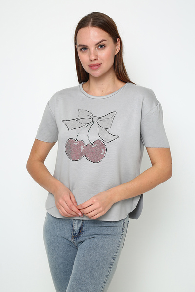 Oasis Модальна тканина спідниця з овальним вишневим принтом жіноча футболка