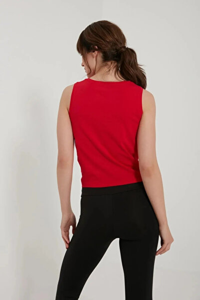 QUHOX Women's Red Knot Detailed Athlete Tank Top