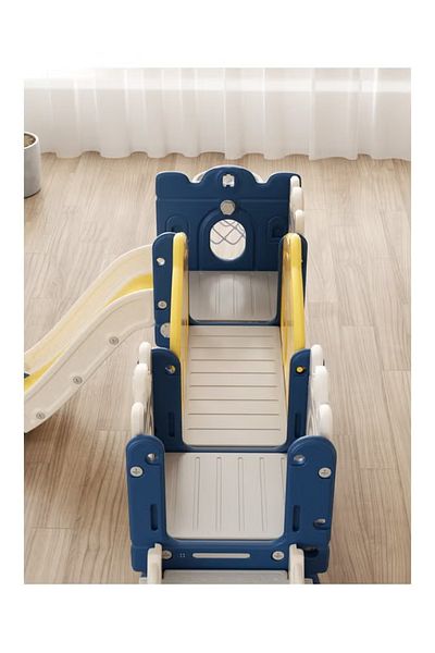FULLJOY Tower slide and swing with bridge + ball frame and basketball + lane