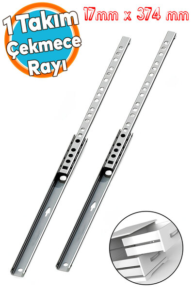 NZB Teleskopik İnce Bilyeli Bilyalı Dolap Çekmece Rayı Sürgüsü Metal En 1.7 c...