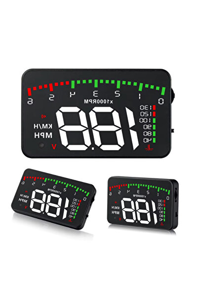 MultiZone Hyundai Era-Getz Uyumlu 3.5'' OBD HUD Dijital Hararet-Hız-Devir-Voltaj Gösterge Paneli