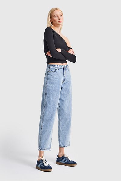 its basic Γυναικείο Snow Jeans Color Relax Mom Fit Τζιν παντελόνι