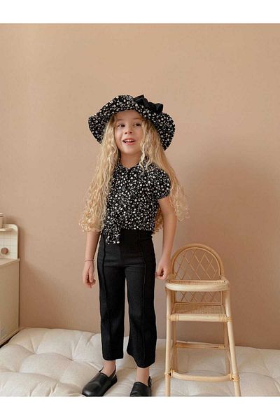 Kids Girl's Pants Shirt Suit (Hat Included)
