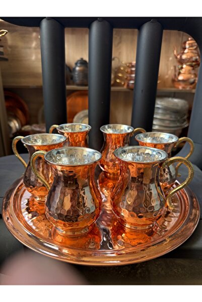 Erişim Bakırhanem Sebe home bakır maşrapa seti el dövme