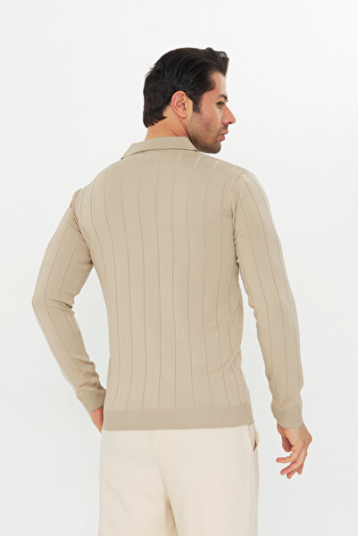 ZİNOX Ανδρικό πλεκτό με μακρύ μανίκι με μισό φερμουάρ, κλασικό απλό, κατάλληλο για καθημερινή χρήση