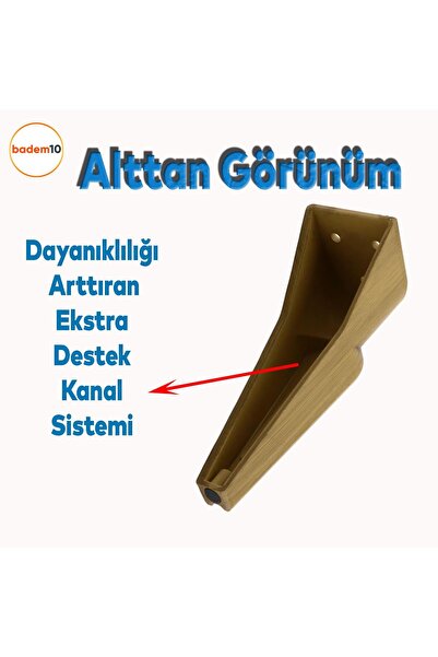 Badem10 (4 Pcs) Musical Note Light Walnut 19 cm Furniture Sofa Tv Unit Armchair Leg Feet Wooden Patterned