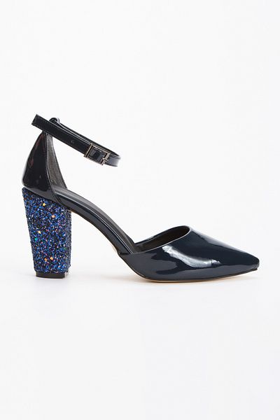 Satenora Stellar Navy Blue Patent Leather Heeled Shoes