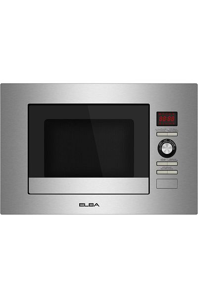 ELBA - 23L Built-in Microwave Grill Defrost 8F Digital Control - Black Glass Finish Italian Technology